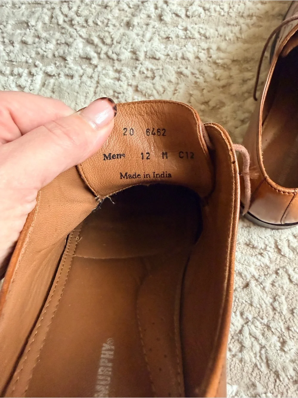 Johnston & Murphy Tan Brown Leather Lace-Up Oxfords